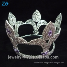 Moda Diseño Diamond Round Pageant Tiara Full Round Tiara titanio de boda de cristal